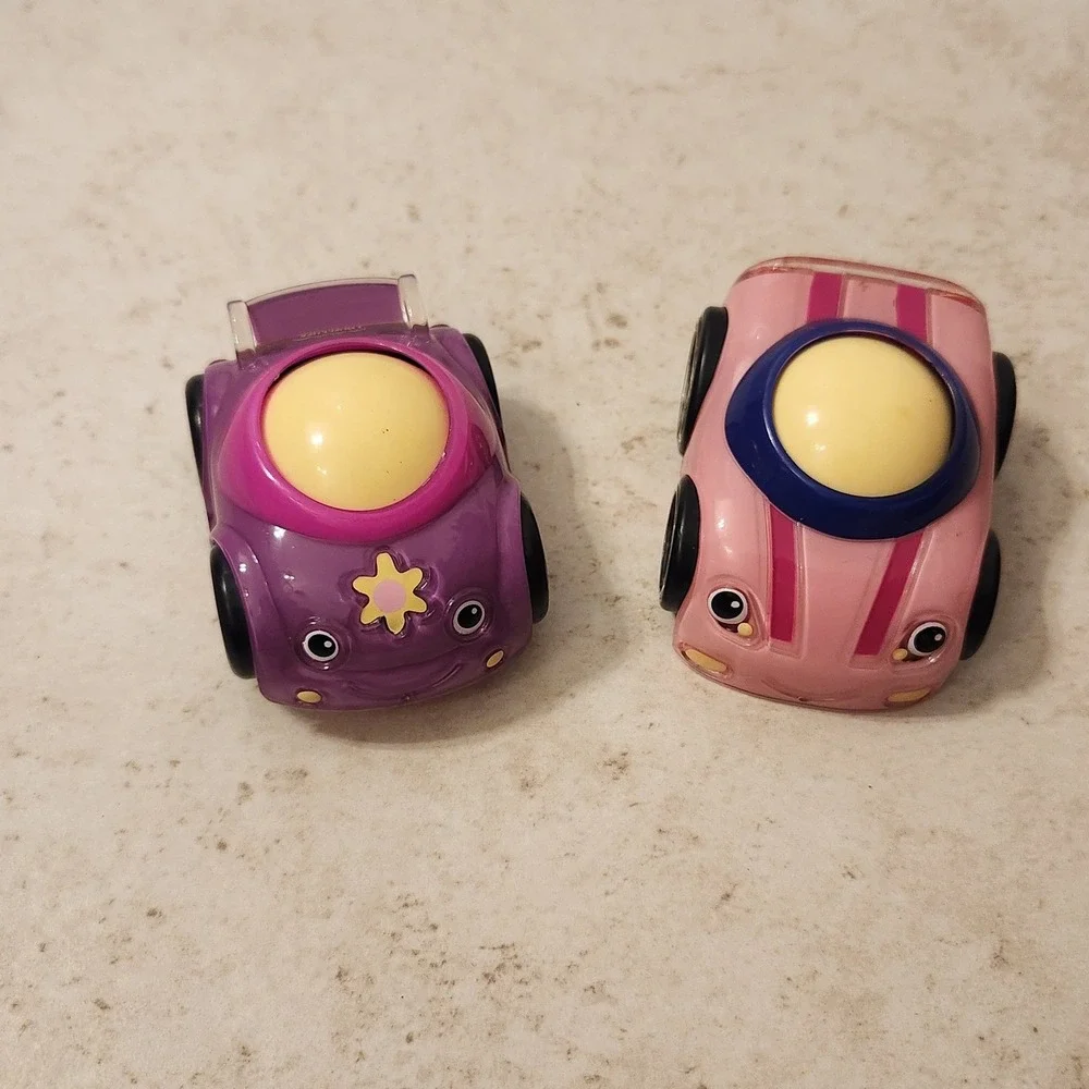 VTech Go Go Smart Wheels Toy Car Set Purple Flower Pink Racing Stripe 2 Pack